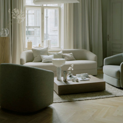 Covent sofa trois place avec Covent Lounge Chair New Works